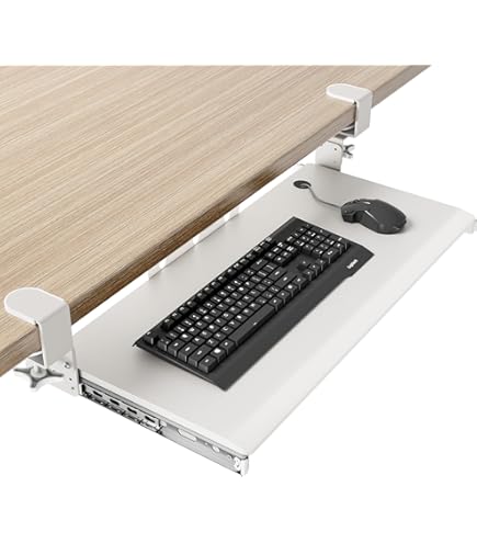 BONTEC キーボードトレイ デスク下 引き出し式 キーボード&マウストレイ Amazon | BONTEC(ボンテック) デスク下キーボードトレイ